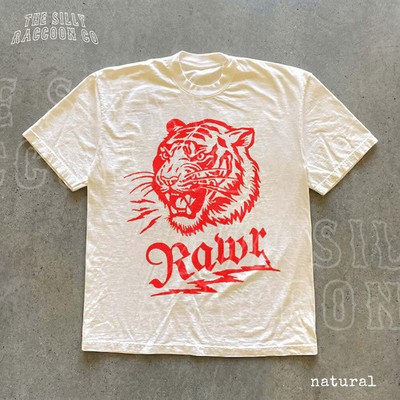 Vintage Roaring Tiger Graphic Comfort Tee Animal Jungle