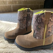 Magellan Boots Boy 11D Outdoor Camo Realtree Brown Hunting Side Zip