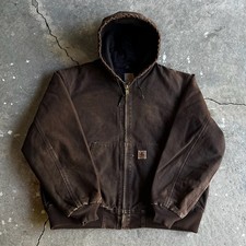Carhartt J130 DKB brown hooded work wear jacket
