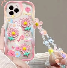 Cute iPhone Charm Case 3D Flowers Girls Kawaii iPhone 16 Pro New floral New
