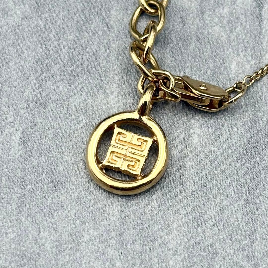 GIVENCHY Pearl Gold Logo Necklace 47.5cm Jewelry Vintage Rare Japan Collectible thumbnail 4