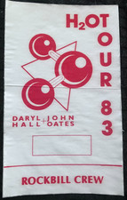 Daryl Hall & John Oates 1983 H2OT Tour Rockbill Crew Backstage Pass Free Ship