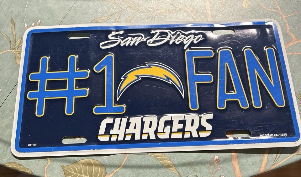 San Diego Chargers No1 Fan Licence Plate - Image 1 of 2