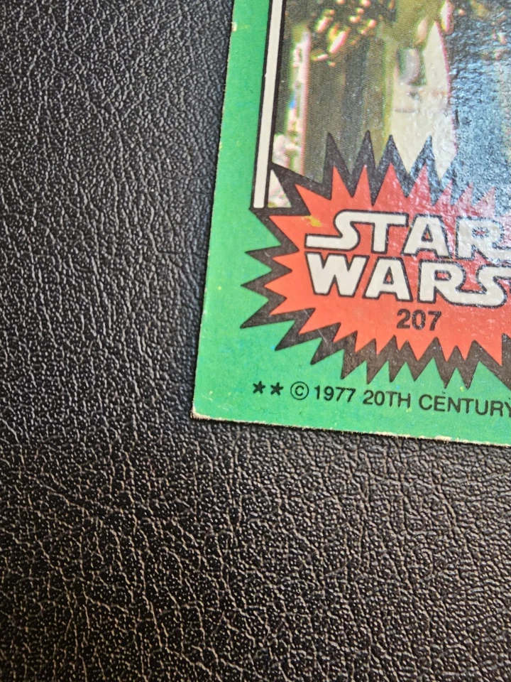 Star Wars 1977 Error Card #207 C3P0 Golden Rod - Image 4 of 4