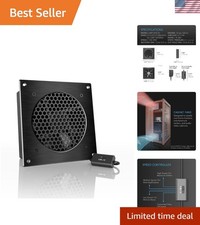 AIRPLATE S3 Ultra-Quiet 6-Inch Cooling Fan w/ Speed Controller for AV Cabinets