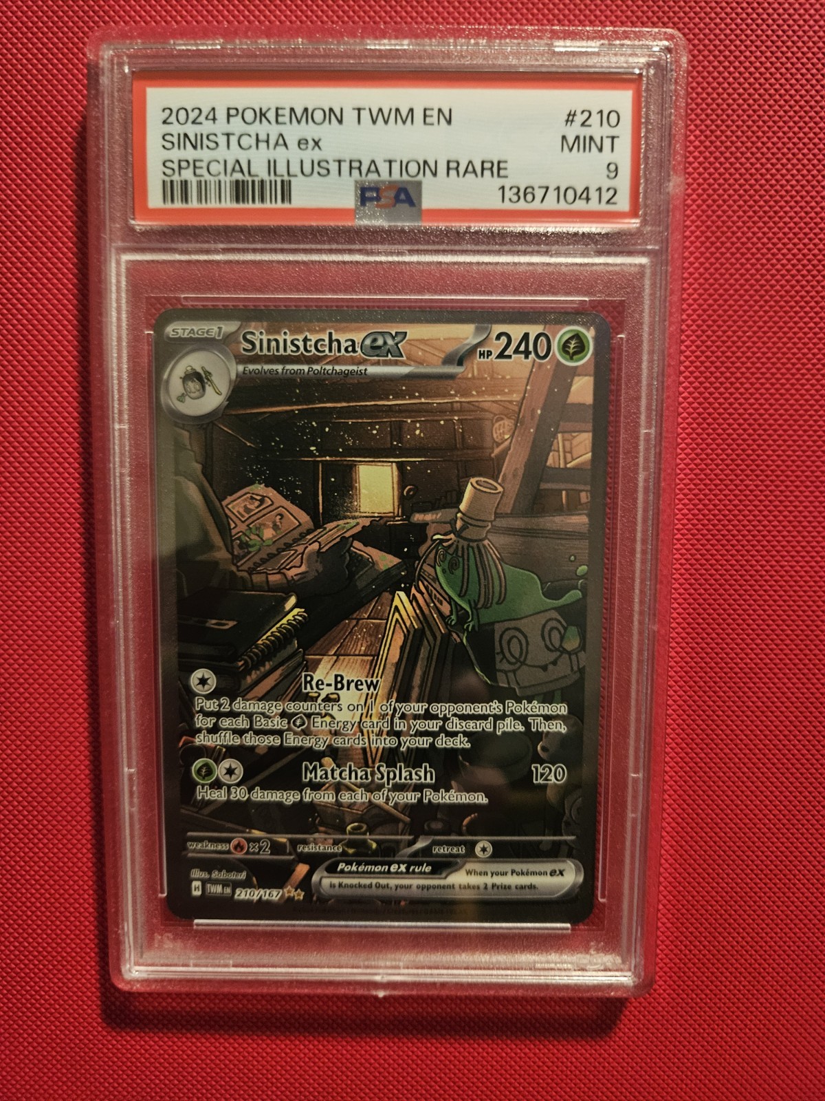 PSA 9 Twilight Masquerade Sinistcha EX 210 Special Illustration Rare PSA 9