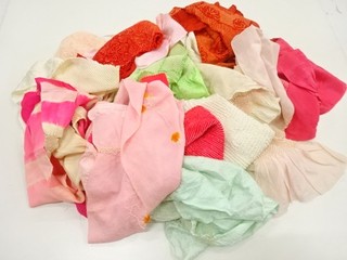 39780# JAPANESE KIMONO / OBIAGE SET / SILK / SHIBORI