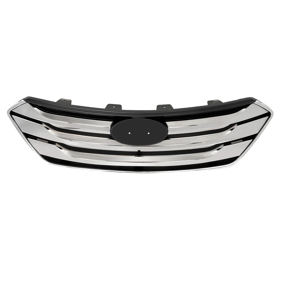 Parrilla superior delantera de repuesto cromada para Hyundai Santa Fe Sport 2013-2016 Foto 3 de 4