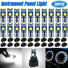 20X White T5 74 17 37 3SMD LED Instrument Panel Dash Gauge Light Bulbs w/ Socket