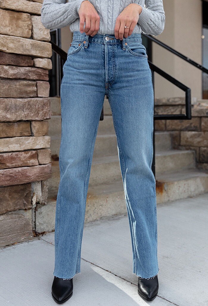デニム・ジーパン RE DONE JEANS (16303WHRL RIOFADE) Re/Done Redone Jeans 90s High Rise Loose Rio Fade Size 28