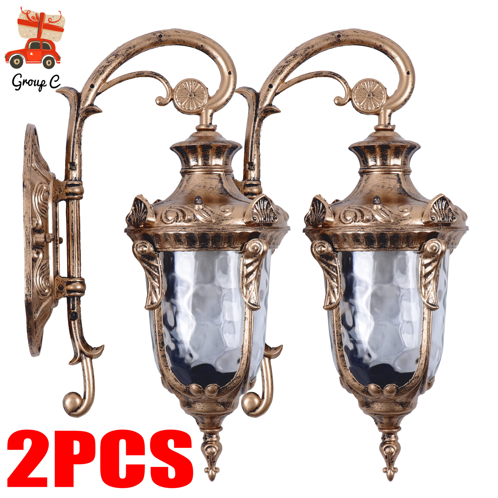 2pcs Rustic Bronze Outdoor Wall Light Sconce  Exterior Light Fixtures New