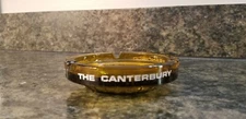 Vintage Gold Glass Ashtray The Canterbury / Lehr's Greenhouse San Francisco