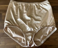 Vanity Fair Nylon Shiny Brief Panties Size 7 Large Beige Sissy Second Skin
