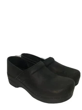 Dansko Clogs Professional Nursing Shoes Black Leather Wms Sz 9.5-10 US Sz 40 EU
