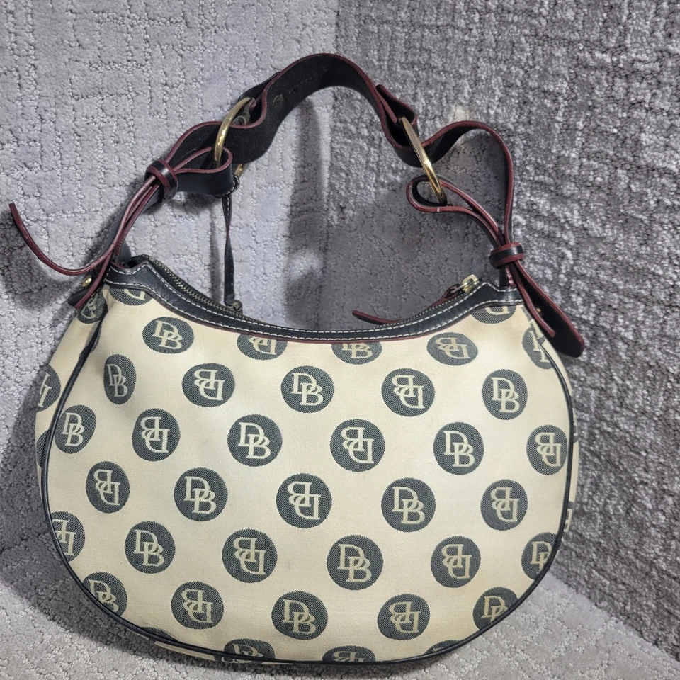 DOONEY & BOURKE Beige Black Circle Hobo Purse Shoulder Handbag Medium Size - Image 3 of 4