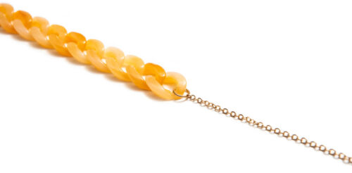 Brillenkette Damen Acryl Metall Kette mit Silikon Endschlaufen Brillenband - Picture 8 of 9