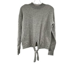 LOFT Women's Pullover Sweater Tie Hem Long Sleeve Gray Size XS Soft