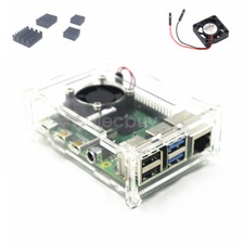 New Case Enclosure Box with Cooling Fan Heat Sink for Raspberry Pi 4 Model B