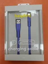 Heyday 3 ft USB-C to USB-A Silicone Cable - Purple/Blue
