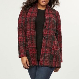 plus size tweed coat