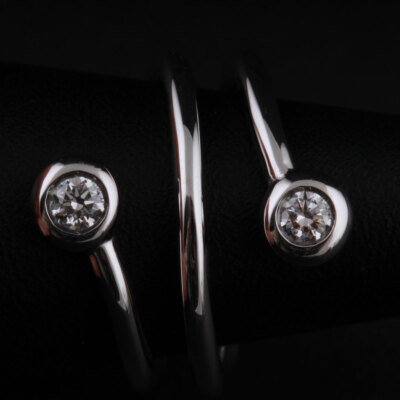 Georg Jensen Goldring #1552B. Aurora. 18 Karat Weißgold. Diamanten. RAR! NEU!