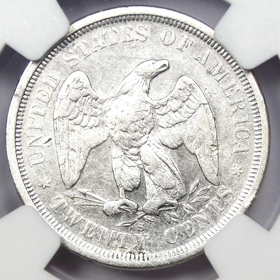 1875-S Twenty Cent Coin 20C - Certified NGC AU Details - Rare Type Coin! - Image 4 of 4