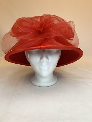 Pretty Red Wool Church / Dress Hat with Beautiful Bow  display picture 1