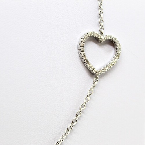 Collana Infije in Oro Bianco 18k con Diamanti e Cuori - Foto 3 di 3
