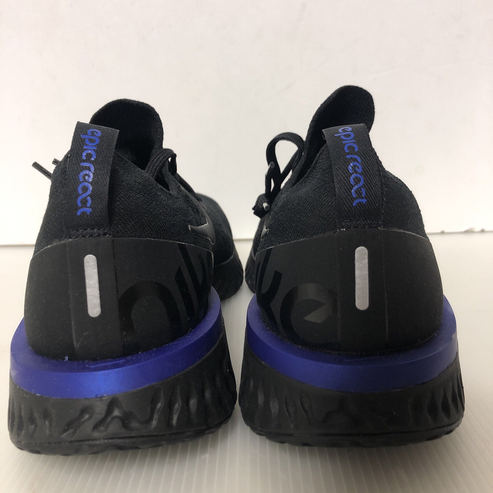 nike epic react flyknit black racer blue
