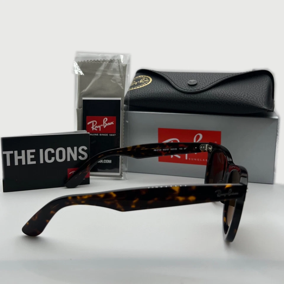 Gafas de sol Ray-Ban RB2140 902/57 Wayfarer marrón tortuga 50 mm lentes polarizadas Foto 4 de 4