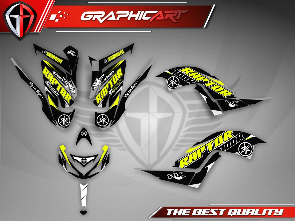 Yamaha Raptor 700 700R graphics kit 2013 2014 2017 to 2025 decals stickers atv - Image 2 of 4