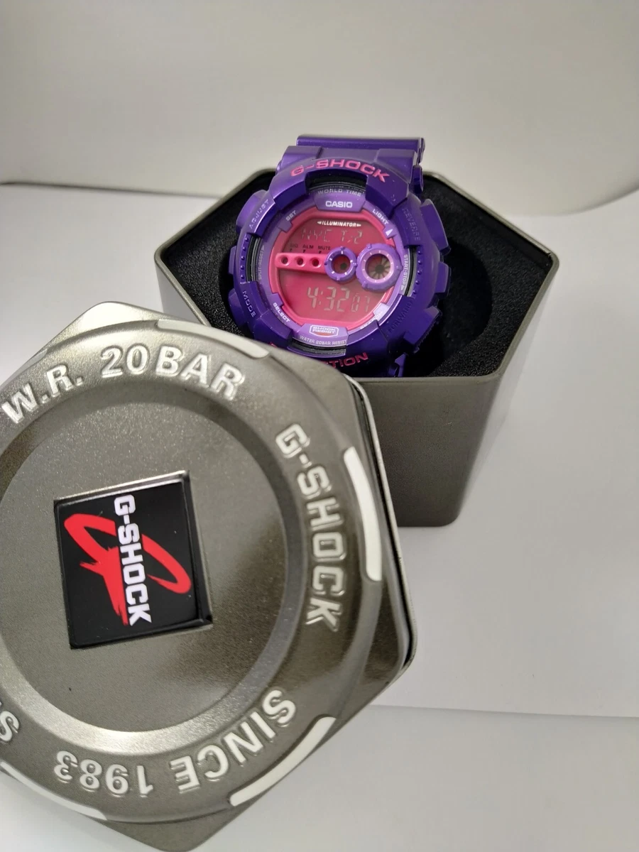 Casio G Shock Crazy Colors purple big face Men s Watch GD 100SC 6