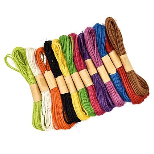 Skyzone Corda di spago di Iuta Colorata, Corda di Iuta Naturale di 12 (D4W)