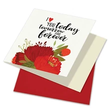 CQ5149VDG Valentine's Day Greeting Card: Square-Top Love You Today w/ Env. 