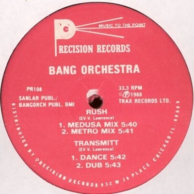 Bang Orchestra! Rush Vinyl Single 12inch Precision Records
