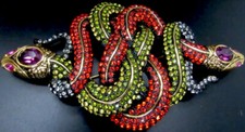 JOAN RIVERS TWISTED SERPENTS SWARVOSKI CRYSTAL BROOCH PIN 4