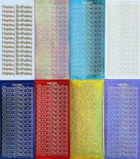 HAPPY BIRTHDAY Holographic Script Cursive PEEL OFF STICKERS Cardmaking