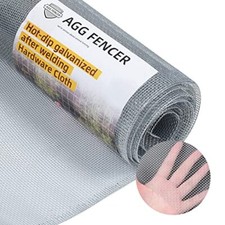 16in x 10ft Hardware Cloth 1/8inch 27Ga Hot Dipped Galvanized 16" x 10' Silver