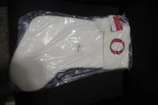 St. Nicholas Square Ivory Cable Knit Christmas Stocking Red "O" 21" NEW, TAGS