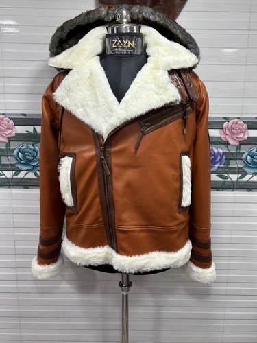 Veste à capuche homme en cuir