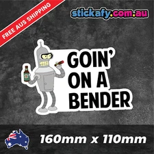 Goin' on a Bender Sticker Funny Laptop Car Window Bumper 4x4 Ute Decal