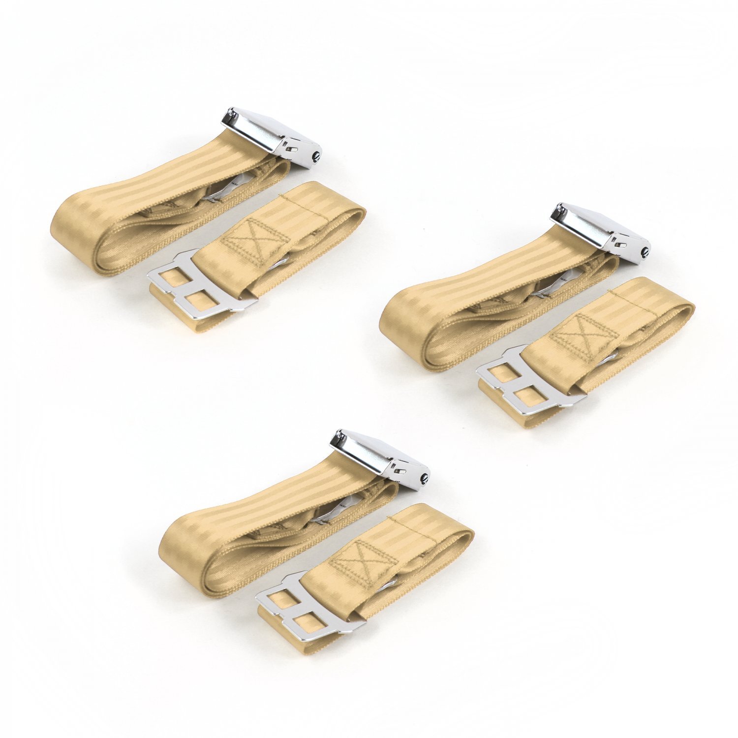 Ford GT40 1964 - 1969 Airplane 2pt Tan Lap Bench Seat Belt Kit - 3 Belts