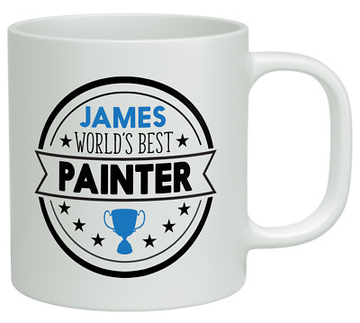 Personalisierte Tasse Becher mit beliebigem Namen Worlds Best Painter weiß 10 Unzen Neuheit Geschenk