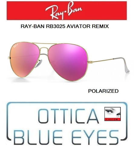 Occhiali da Sole RAYBAN AVIATOR 3025 Ray Ban REMIX GOLD FUCSIA POLAR  sunglasses | eBay
