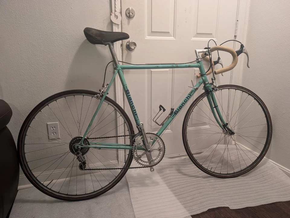 BIANCHI REKORD 848 TACOS DE ACERO BICICLETA DE CARRETERA BICICLETA DE COLECCIÓN ANTIGUA ITALIANA CAMPAGNOLO Foto 2 de 4