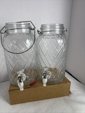 2x Home Essentials 1 Gallon Diamond Glass Bev...