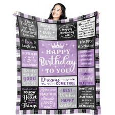 Happy Birthday Gifts for Women Girls Blanket 60"x50", Gifts for Women Birthda...