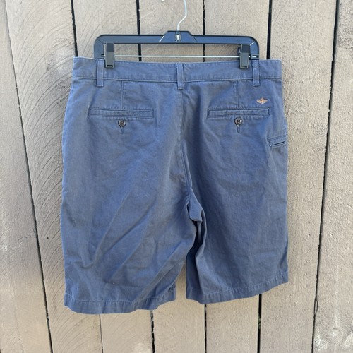 Dockers Shorts Men's Size 34 Pleated Chino Navy Blue - Picture 7 of 8