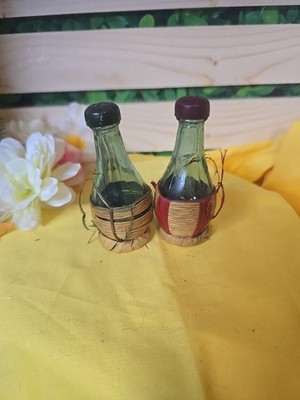 Vintage Salt & Pepper Shakers Wine Jugs, Handmade in Italy