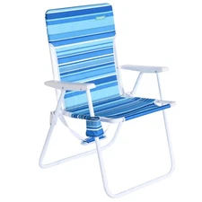 SunnyFeel 15" Tall Folding Beach Chair, Oversized Portable High Seat Sand Cha...